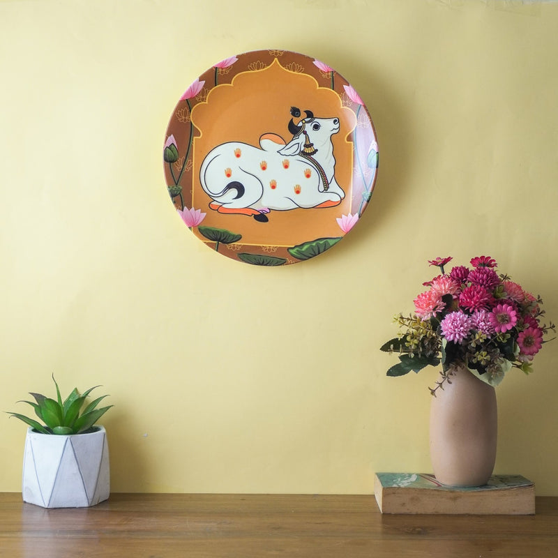 Orange Cow Wall Plate