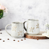 Ceramic Glazed Petal Mug- Set of 2 (Medium)