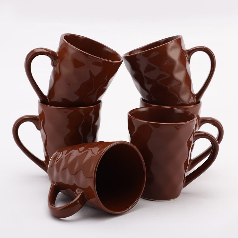 Red Mug Set Ceramic Flowy Red Mug Set Of 6 – The Decor Mart