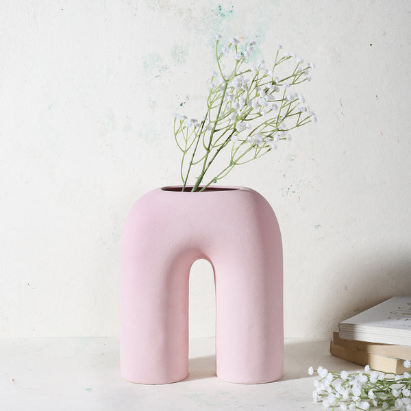 Ceramic Contemporary Vase- Pink (Large)