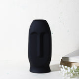 Ceramic Face Vase- Black (Large)