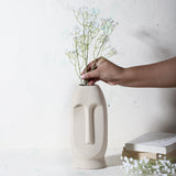 Ceramic Face Vase- Grey (Large)