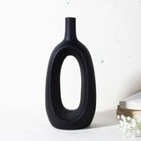 Ceramic Hollow Vase- Black (Large)