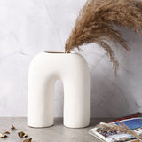 Ceramic Contemporary Vase- White (Large)