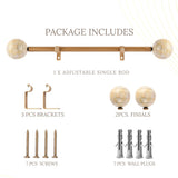 Tesla Mother Of Pearl Extendable Curtain Rod Beige 25MM (Hardware Included)