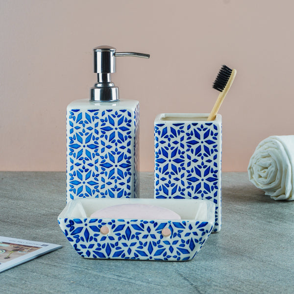 Ceramic Blue Moroccan Bath Accessory