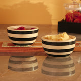 Vertical Stripe Ceramic Bowl- Set of 2