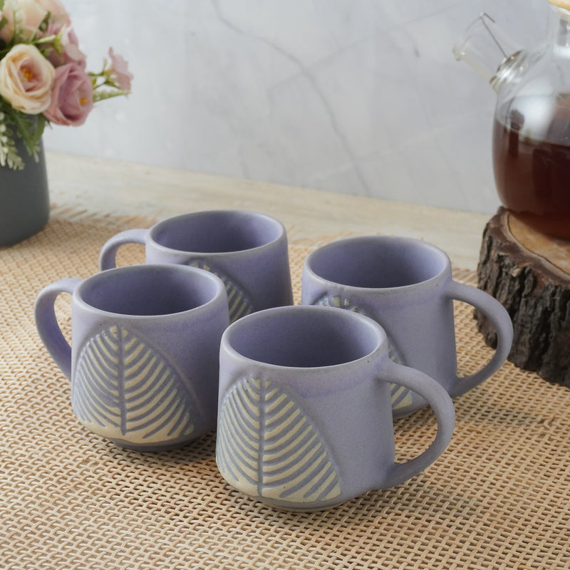 Ceramic Matte Leaf Cups (Grey)