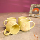 Ceramic Matte Leaf Cups (White)