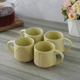 Ceramic Matte Leaf Cups (White)