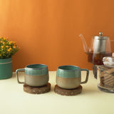 Rustic Green Ceramic Cups