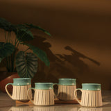 Black Striped Sage Green Ceramic Mug