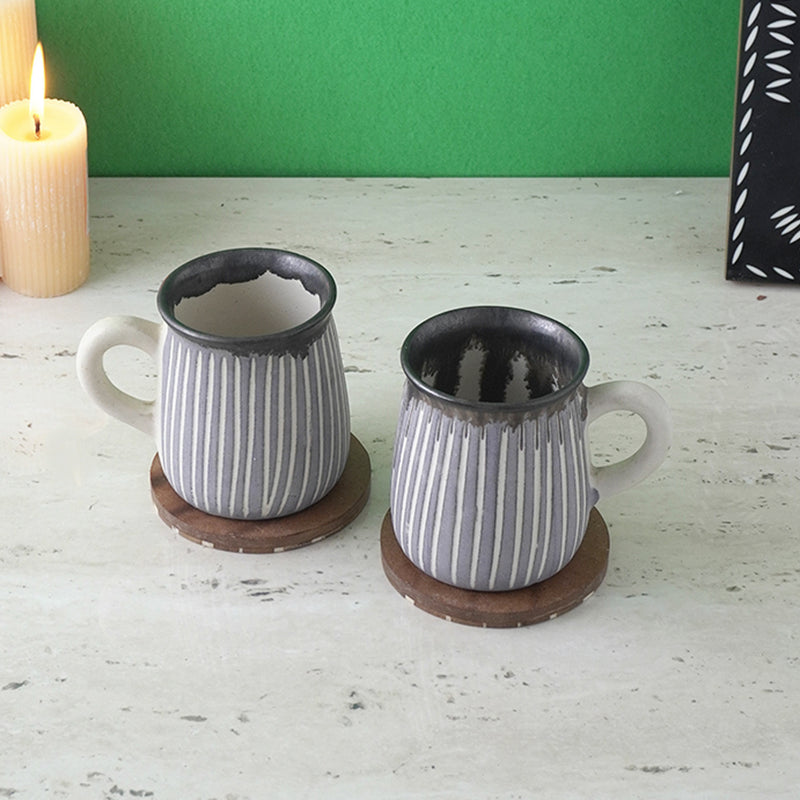 Two-Tone Striped Ceramic Mug