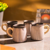 Two-Tone Striped Ceramic Mug