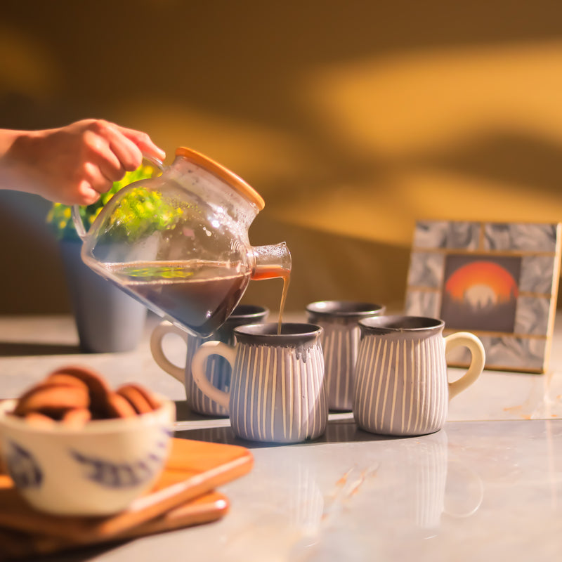 Two-Tone Striped Ceramic Mug