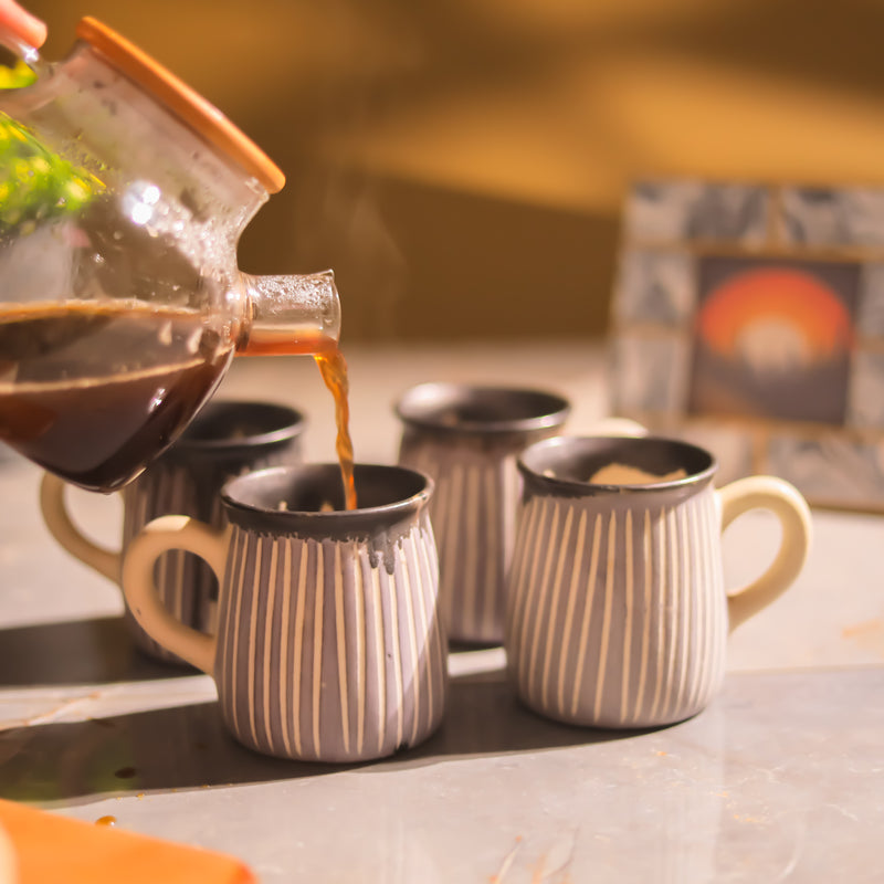 Two-Tone Striped Ceramic Mug