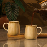 Two-Tone Striped Ceramic Mug