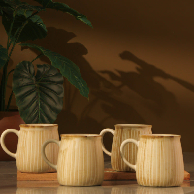 Two-Tone Striped Ceramic Mug