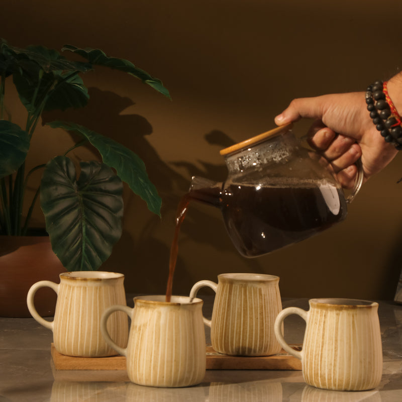 Two-Tone Striped Ceramic Mug