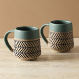 Arrow Wave Ceramic Mug Set of 2