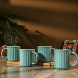 Blue Striped Ceramic Coffee Mug