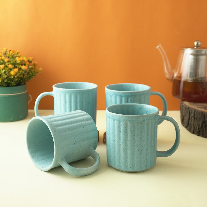 Blue Striped Ceramic Coffee Mug