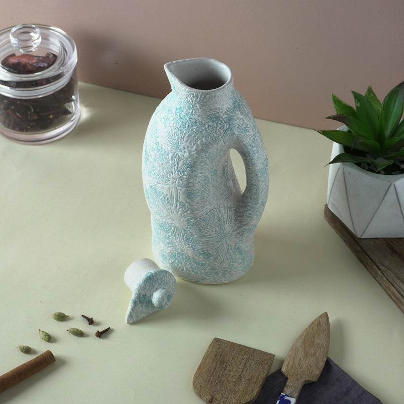 Blue Floral Ceramic Oil Dispenser