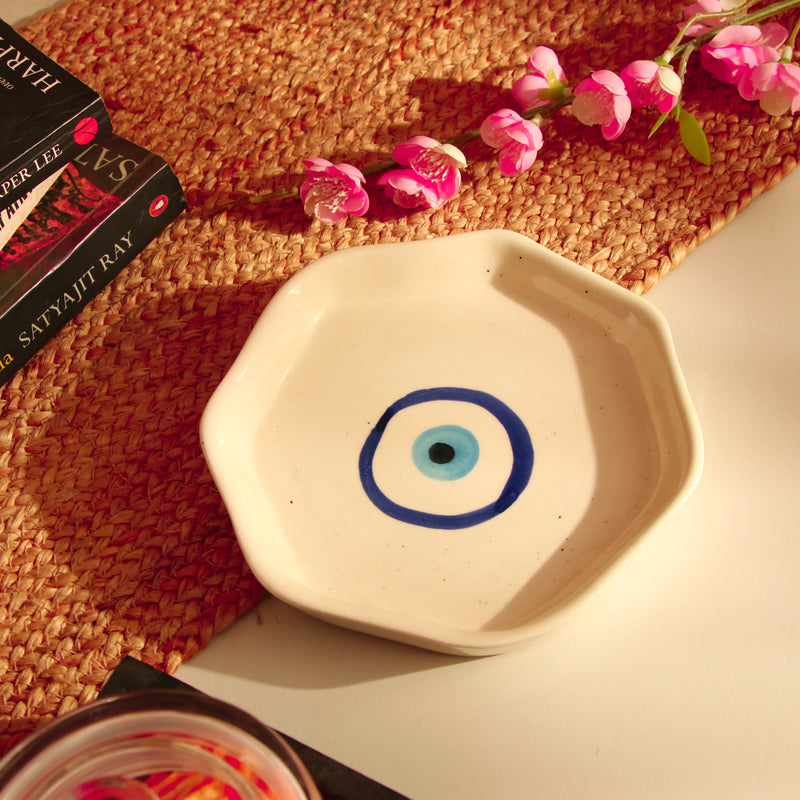 Evil Eye Ceramic Small Platter