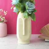 Ceramic Face Vase- Beige