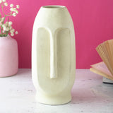 Ceramic Face Vase- Beige