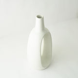 Hollow Glossy Ceramic Vase- White