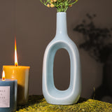 Hollow Glossy Ceramic Vase- Blue