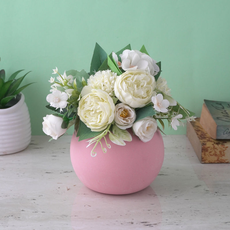 Modern Globe Ceramic Vase- Pink