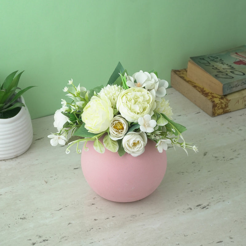 Modern Globe Ceramic Vase- Pink