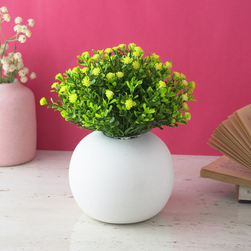 Modern Globe Ceramic Vase- White