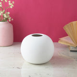 Modern Globe Ceramic Vase- White