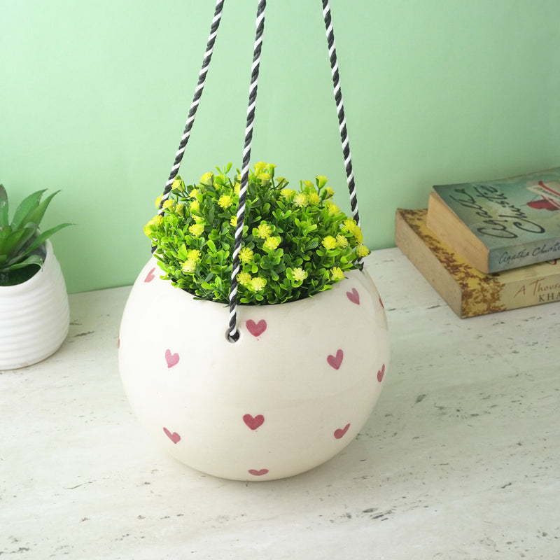 Hanging Heart Ceramic Planter