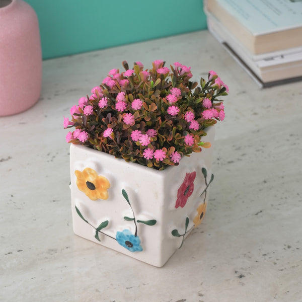 Ceramic Flower Textured Planter