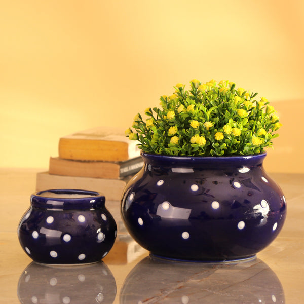 Modern Matka Ceramic Planter- Blue