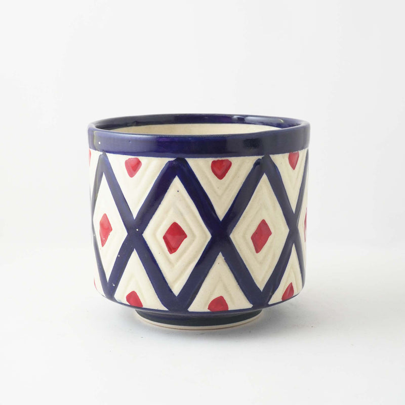 Boho Ceramic Planter- Blue