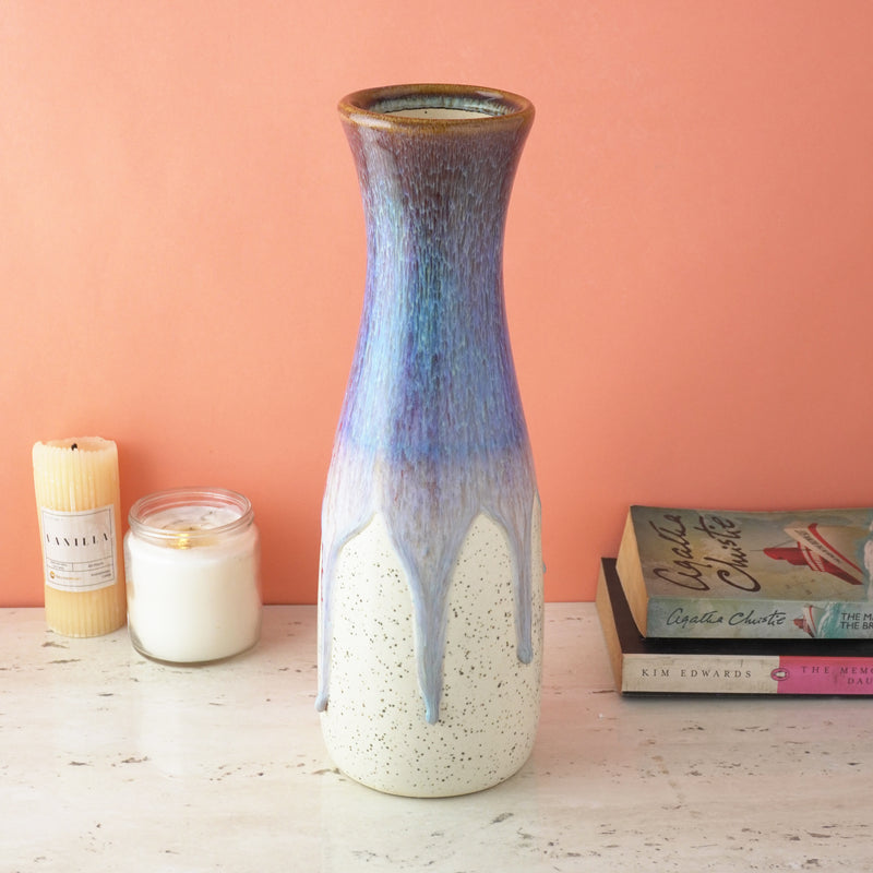 Round Blue Ocean Ceramic Vase