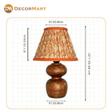 Decorative Wooden Base Table Lamp with Lampshade – Modern Bedside Light for Home & Office(Bulb Included)