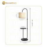 Metal Standing Led Floor Lamp With Macrame Shade (Bulb Included)