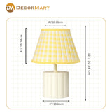 Modern Bedside Metal Table Lamp with Lampshade - Light for Bedroom, Living Room & Office (Bulb Included)