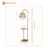 Metal Standing Led Floor Lamp With Macrame Shade (Bulb Included)