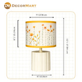 Modern Bedside Metal Table Lamp with Lampshade - Light for Bedroom, Living Room & Office (Bulb Included)
