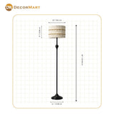 Metal Standing Led Floor Lamp With Macrame Shade (Bulb Included)