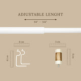 Marble & Wood Blend Finial Extendable Curtain Rod White 19 MM (Hardware Included)