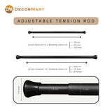 Extendable Metal Curtain Tension Rod – No Drill Spring Loaded Anti-Skid Rod