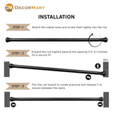 Extendable Metal Curtain Tension Rod – No Drill Spring Loaded Anti-Skid Rod